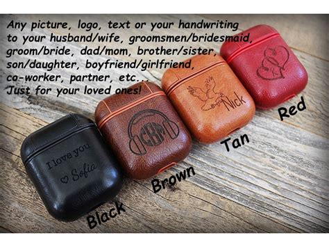 Leather Personalized AirPod Case, Monogram Airpods Case, Airpods Holder ...