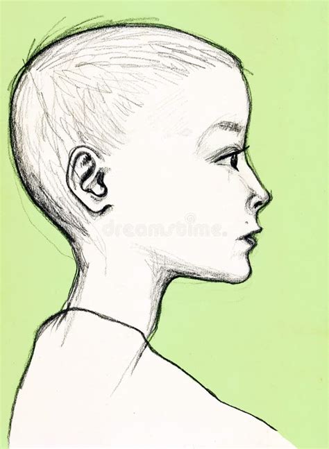 Profile Portrait Of A Young Boy Stock Illustration - Illustration of ...