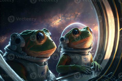 Green Frogs In Space Illustration 23941793 Stock Photo At Vecteezy