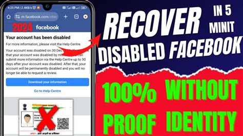 How To Recover Disabled Facebook Account 2024 Without Id Facebook