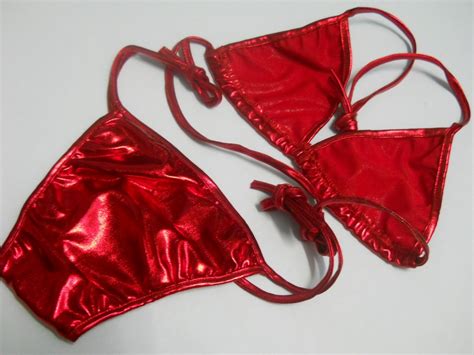 Fashion Care 2u S228 3 Sexy Metallic Red Bra Swimwear Bikini 2pcs Set