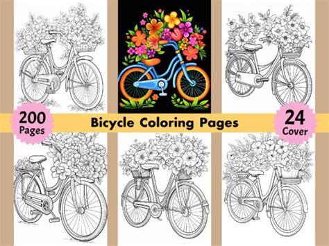 200 Bicycle Coloring Pages for Adults Graphic by KIDS ZONE · Creative ...