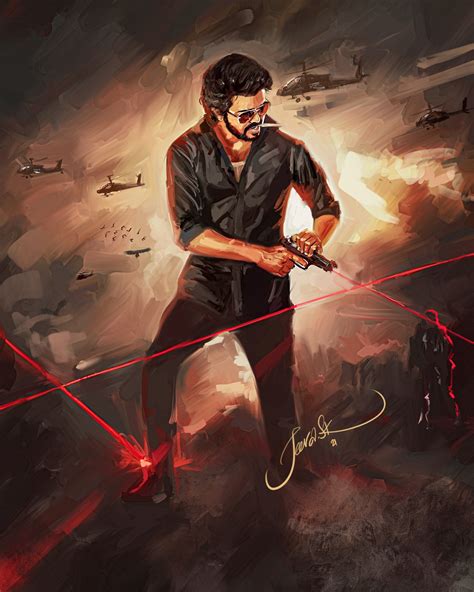 Jeeva Artist Beast Thalapathy Vijay Artwork 2021 Beast Master