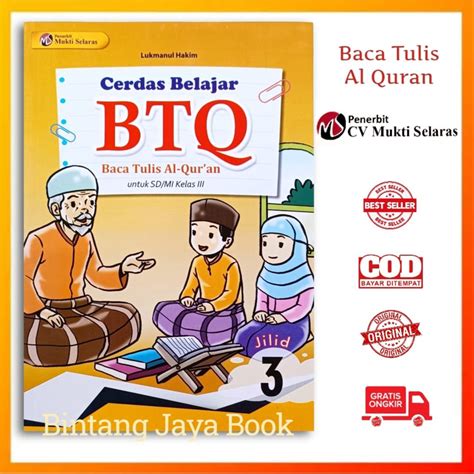 Jual Buku Btq Kelas 3 Sd Cerdas Btq Baca Tulis Al Quran Untuk Sd Mi