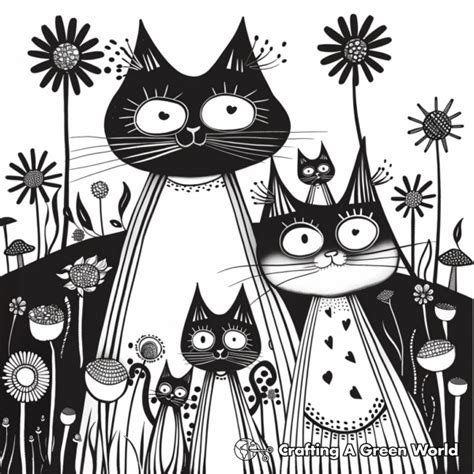 Cat Family Coloring Pages - Free & Printable!