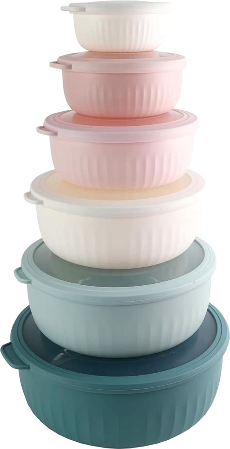 Cook With Color Prep Bowls With Lids Wide Mixing Bowls Nesting Plastic Small Mixing