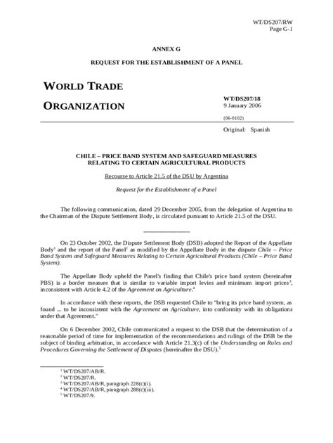 LIST OF ANNEXES ANNEX A WTO Documents Online Doc Template PdfFiller