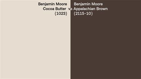 Benjamin Moore Cocoa Butter Vs Appalachian Brown Side By Side Comparison