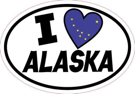 Inx In Oval I Love Alaska Sticker Vinyl Car Flag Decal Luggage Stickers