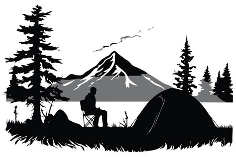 Camping black Silhouette 43501120 Vector Art at Vecteezy