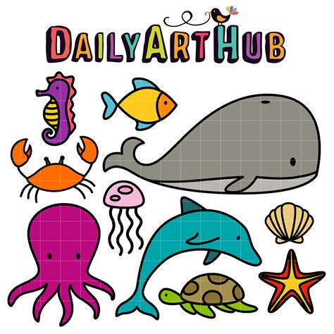 Stick Sea Animals Clip Art Set – Daily Art Hub – Free Clip Art Everyday