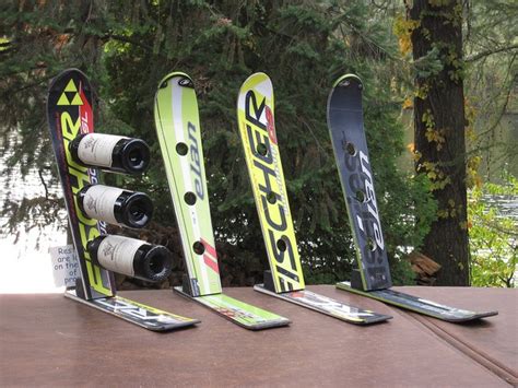 Recycled Snow Ski Wine Rack