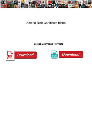 Fillable Online Amend Birth Certificate Idaho Amend Birth Certificate