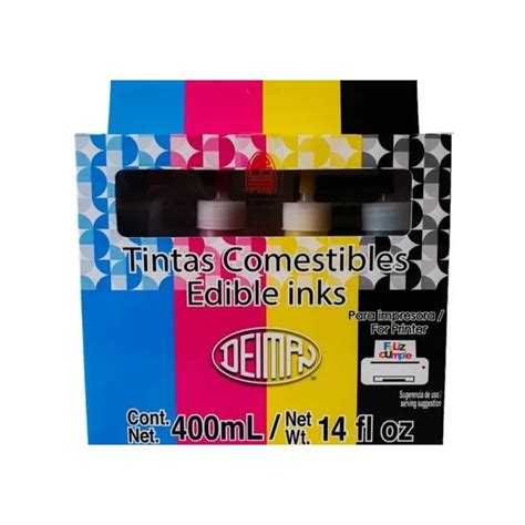 Kit De Tintas Comestibles Para Impresora Marca Deiman