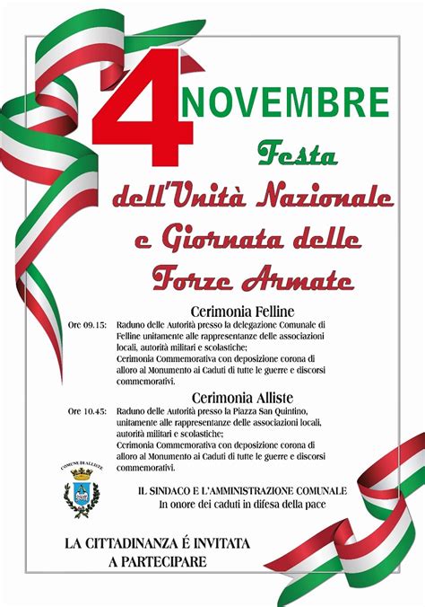 Novembre Festa Dell Unit Nazionale E Giornata Delle Forze Armate