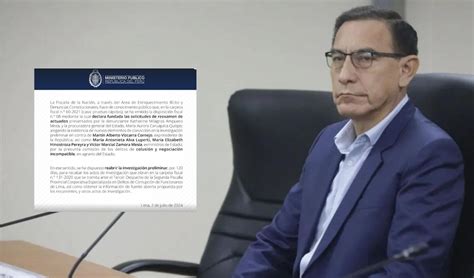 Fiscalía Reabre Investigación Contra Martín Vizcarra Por Compra De