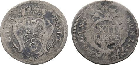 Pfalz Kurlinie 12 Kreuzer 1747 FO Mannheim Karl Theodor 1743 1799