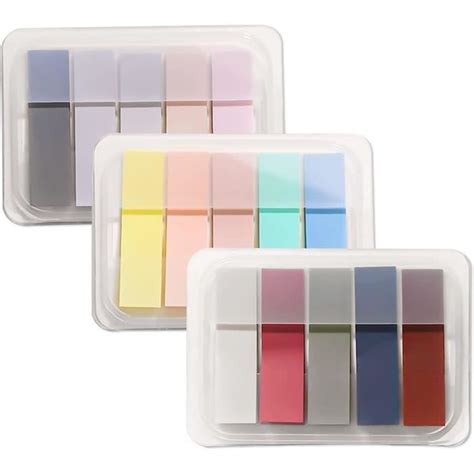 Lot de 300 onglets adhésifs de 15 couleurs pastel marque pages colorés