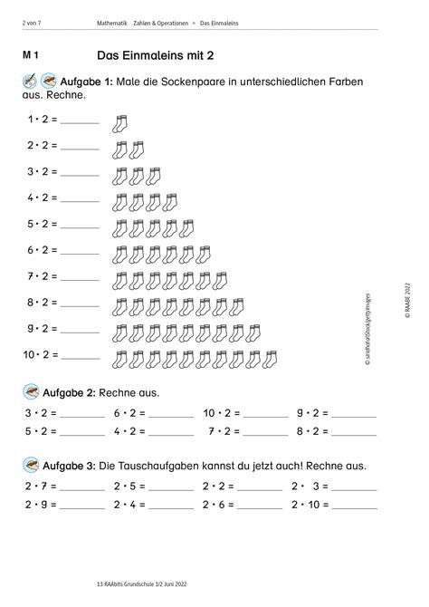 Grundschule Unterrichtsmaterial Mathematik Grundrechenarten Einmaleins