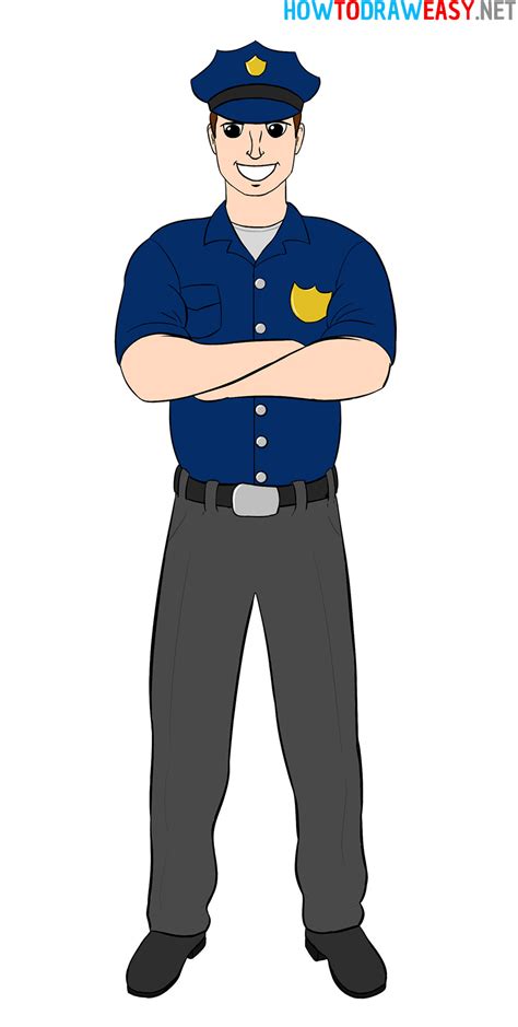 How To Draw A Police Officer Easy How To Draw Easy