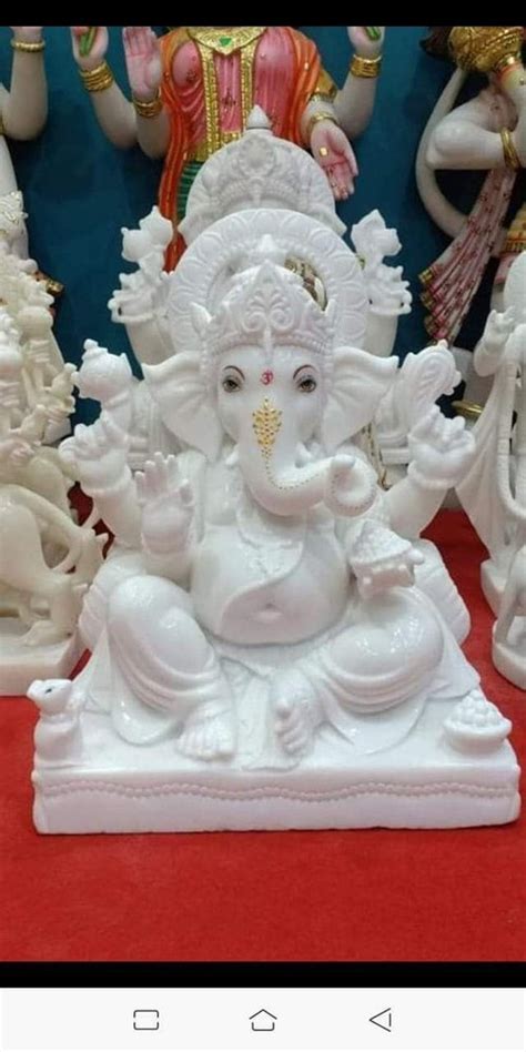 White Marble Ganpati Statue 18 Inch At Rs 21000 In Jaipur Id