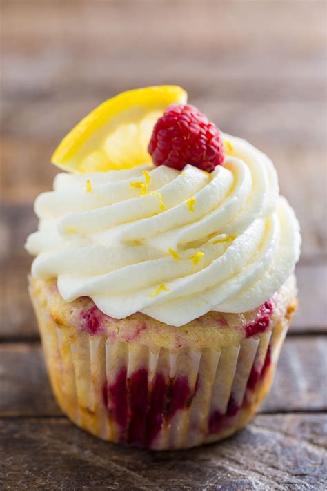 Lemon Raspberry Cupcakes With Lemon Cream Cheese Frosting