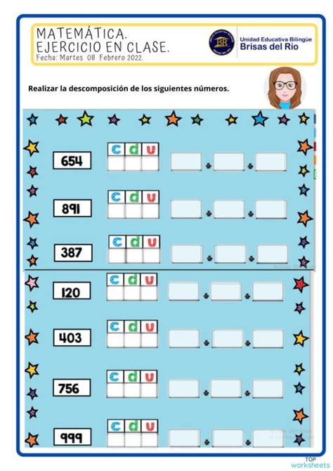 DescomposiciÓn De NÚmeros Ficha Interactiva Topworksheets