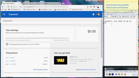 Youtube Google Adsense Payment My First Payment From Youtube Through