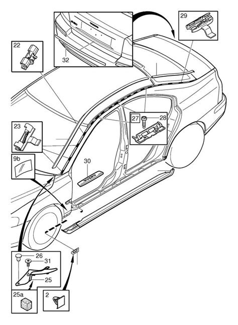 2025 Volvo Roof Drip Molding Left Colour Code 470 TRIM MOULDING