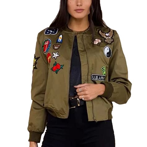 Usa Army Flower Embroidery Women Bomber Jacket 2016 No69beareagle Patch Designs Military