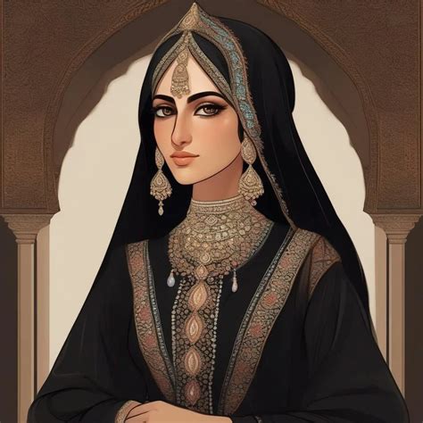 A Persian Woman In Noble Dress With Huge Aquiline H