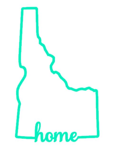 Idaho Home Vinyl Decal Outline State Of Idaho Car Decal Etsy