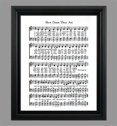 How Great Thou Art Hymn Lyrics Sheet Music Art Hymn Art Etsy Hymns