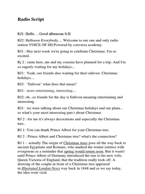 Radio Script Xmas Pdf Santa Claus Christmas