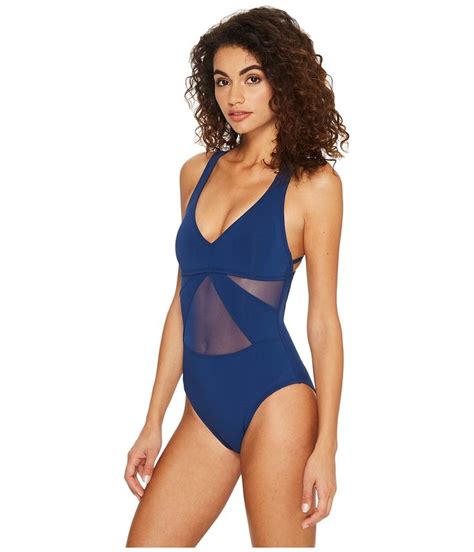 Bleu Rod Beattie Don T Mesh With Me V Neck Mesh Strappy Crossback One