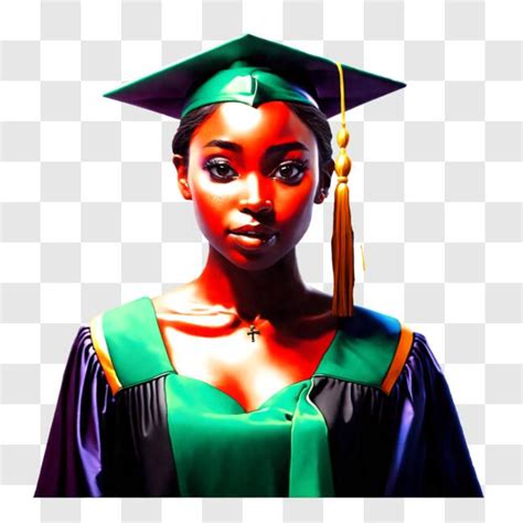 Download Woman In Graduation Gown With Diploma Pngs Online Creative Fabrica