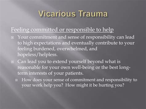 Ppt Compassion Fatigue Vicarious Trauma And Self Care Powerpoint Presentation Id 1453900