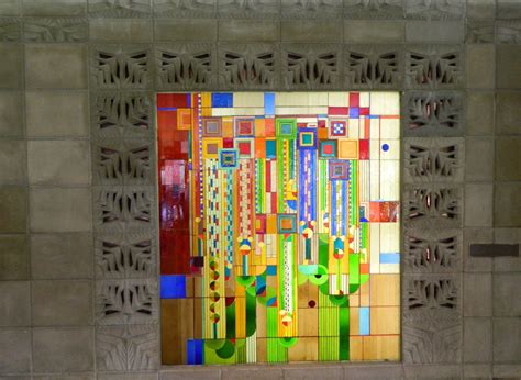 Frank Lloyd Wright Style Window Daily Art Stained Glass Panel Glass Installation