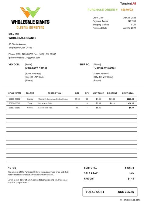 18 Free Purchase Order Templates In Word Excel Pdf