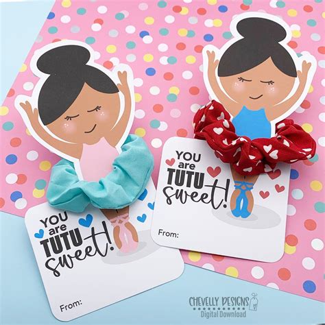 Printable Ballet Scrunchie Cards You Are Tutu Sweet Brown Skin