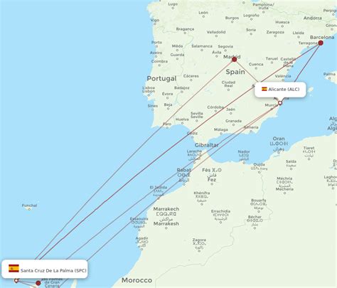 All Flight Routes From Alicante To Santa Cruz De La Palma Alc To Spc