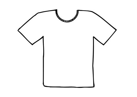 Camiseta Para Colorir - Pagina para colorir de camiseta com gola redonda e mangas curtas