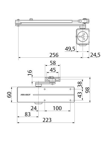 Samozamykacz Assa Abloy Dc Z Ramieniem Srebrny