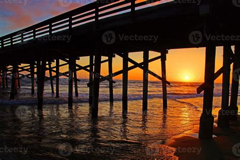 Beach pier in California at sunset 1219948 Stock Photo at Vecteezy