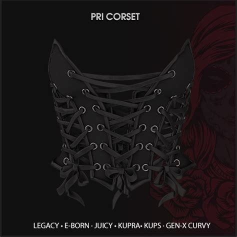 Second Life Marketplace Rokins Pri Corset Black