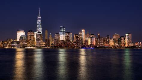 One World Trade Center Dusk Landmark Manhattan New York Water