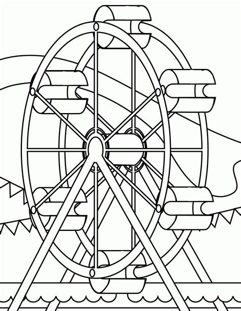 Ferris Wheel Coloring Page Coloring Home