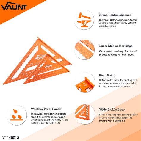 Vaunt Mm Mm Aluminium Rafters Metric Speed Square Set Vaunt Tools