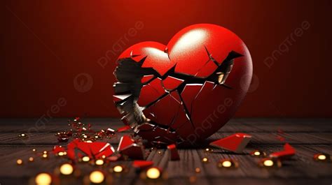 3d Illustration Depicting Heartbreak Separation And Divorce Through A Broken Heart Background