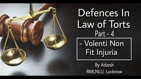 Law Of Torts Volenti Non Fit Injuria General Defences In Tort Youtube